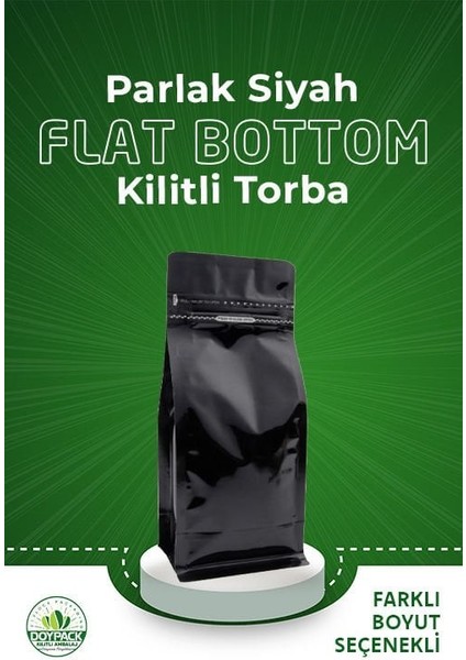 Parlak Siyah Kilitli Flat Bottom 100 - 11.5X21.5CM