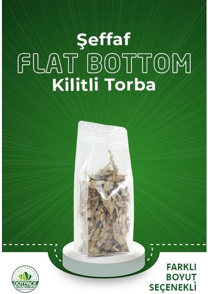 Şeffaf Kilitli Flat Bottom 100 - 14X25CM