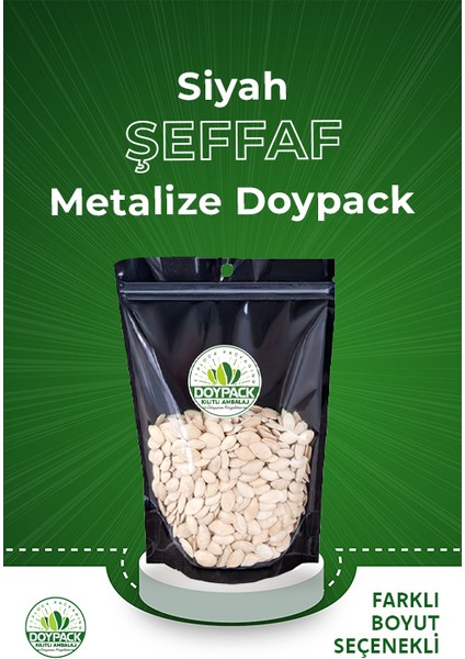 Siyah Şeffaf Metalize Doypack 250 - 9X14CM