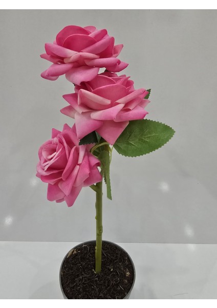 Dekoratif Yapay Kadife Güller - Pembe Gül Buketi