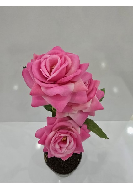 Dekoratif Yapay Kadife Güller - Pembe Gül Buketi modelleri