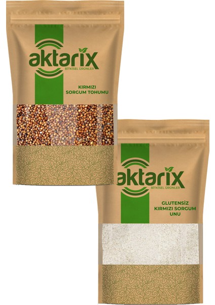 Glutensiz Kırmızı Sorgum Seti (1 kg Kırmızı Sorgum Tohumu + 1 kg Kırmızı Sorgum Unu)