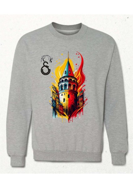 Galata Şampiyonu – Aslanların Zaferi Üzerinizde! Unisex Sweatshirt Gri