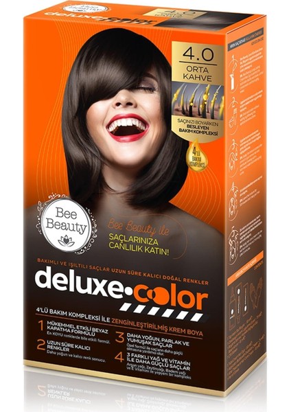 Deluxe Color Kit Saç Boyası 4.0 Orta Kahve