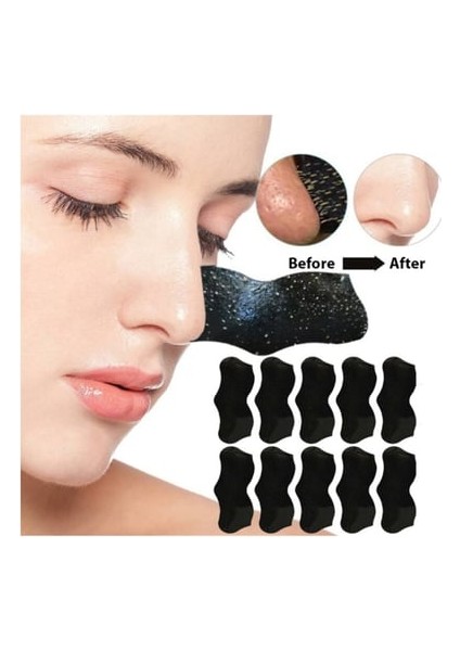 10 Adet Siyah Nokta Bandı & Siyah Nokta Maskesi Lanbena Nose Plants