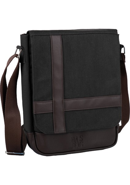 Unısex Kanvas Postacı Çantası Askılı Çanta Omuz Çanta Antrasit