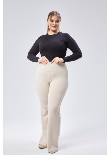 Ispanyol Paça Büyük Beden Esnek Kadın Pantolon