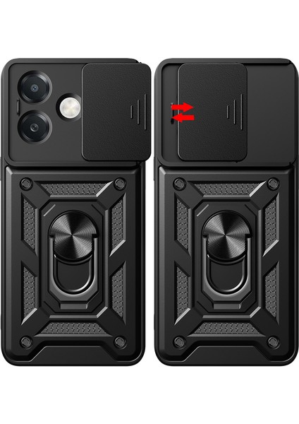Oppo A3 A3X A3 4g Uyumlu Kılıf Kamera Korumalı Sürgülü Yüzüklü Standlı Armor Military Tank Kapak fırsatları
