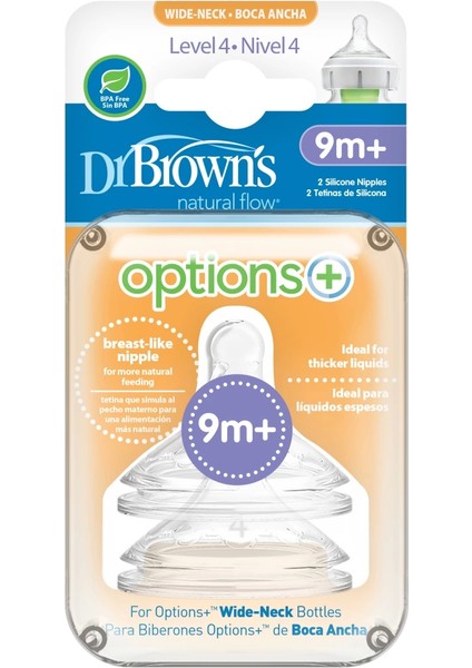 Dr Brown's Geniş Ağız 4.evre 2li Silikon Biberon Emziği
