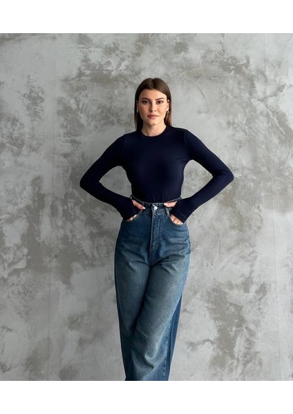 Premıum Kalite Oysh Kumaş Parmak Geçirmeli Bisiklet Yaka Body