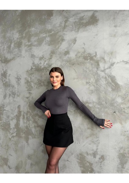 Premıum Kalite Oysh Kumaş Parmak Geçirmeli Bisiklet Yaka Body