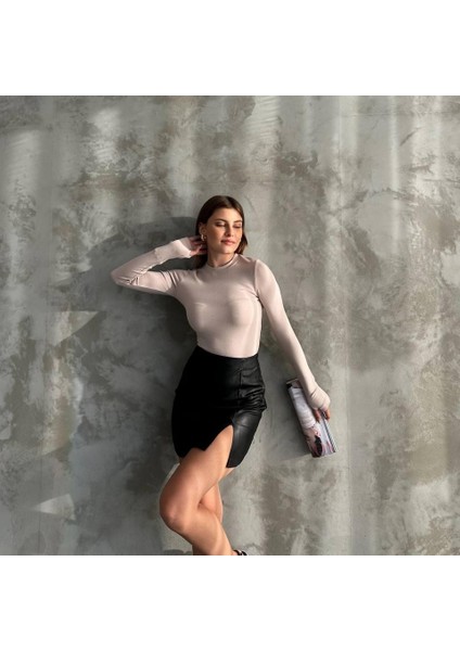 Premıum Kalite Oysh Kumaş Parmak Geçirmeli Bisiklet Yaka Body