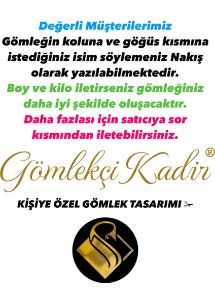 Kişiye Özel Dikim Şeritli Modelli Isimli Nakışlı Erkek Gömlek