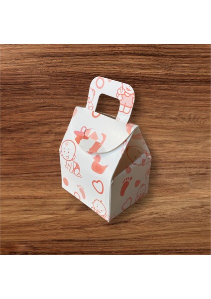 Çanta Bebek Emzik Desenli Kutu Lokum Kutusu Kına Kutusu 5,5x6,5x4 cm Paket 25 Li Poşet fiyatları