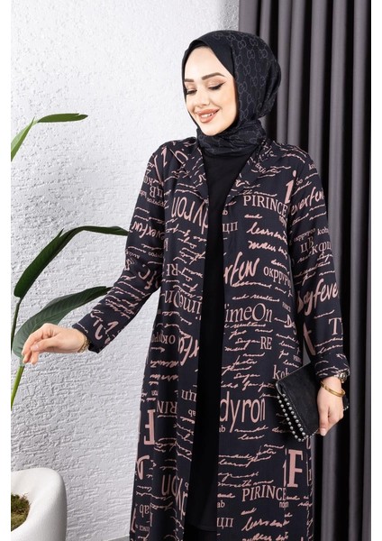 Yazılı 3 Lü Tesettür Takım