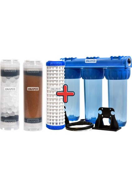 3 Aşamalı Tüm Ev Su Filtresi | Yıkanabilir Sediment, Reçine & Silifoz Filtre | 32MM Bağlantı fiyatları