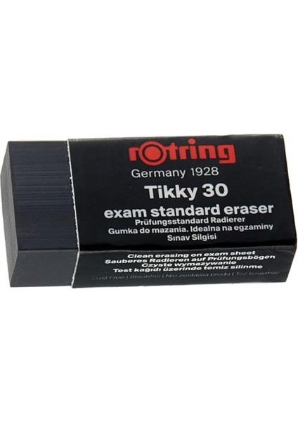 | Rotring Tikky 30 Sınav Silgisi, Siyah Iz Bırakmayan, Tozsuz Silme