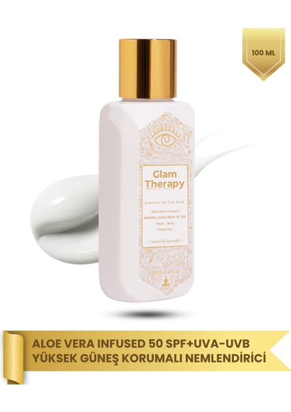 Solar Embrace Aloe Vera Infused 50Spf+ UVA-UVB Yüksek Güneş Korumalı Nemlendirici 100ml Aloe Vera-Gliserin-Allantoin