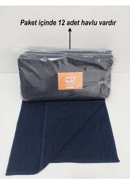 12'li Lacivert Pamuklu Berber Havlusu Kuaför Havlusu - 50 x 90 cm - Su Çekici ve Dayanıklı indirimleri