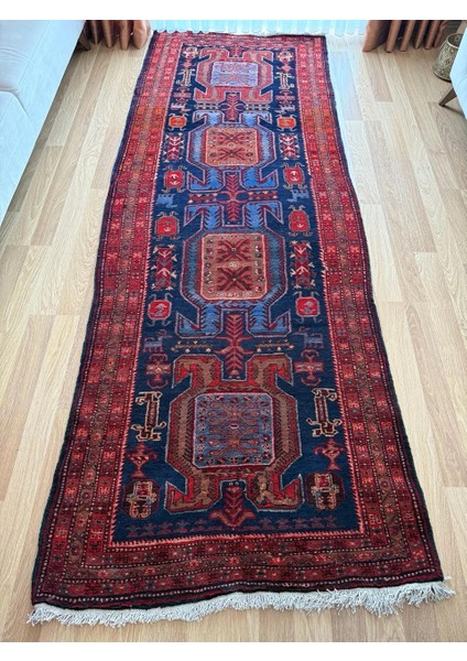 115X310 cm Canlı Renkli Yolluk, El Dokuma Nostaljikhalı, Mükemmel Kondisyonlu Yolluk, Ev ve Ofis Dekoru