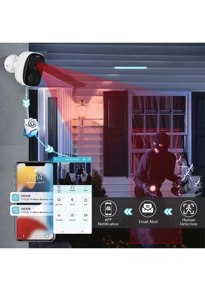 -3033 Kablosuz Wifili Bataryalı Şarjlı Wifi Kamera