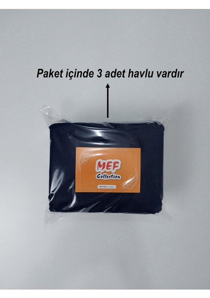 3'lü Lacivert Pamuklu Berber Havlusu Kuaför Havlusu - 50 x 90 cm - Su Çekici ve Dayanıklı indirimleri