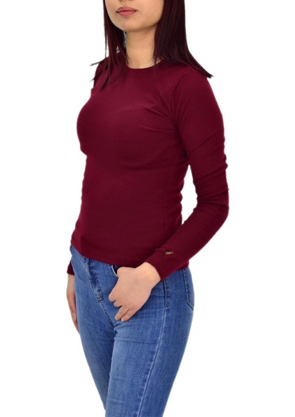 Kadın Düz Renk Vücuda Oturan Uzun Kollu Sweatshirt BGL-ST04209 fiyatları