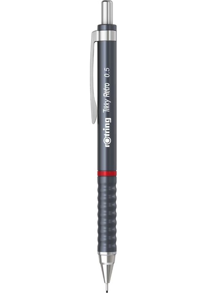 | Tikky Retro Versatil Kalem, 0.5 mm Uç, Metalik Gri, Ergonomik Tutuş