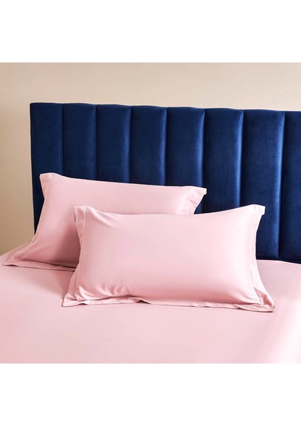 Pamuklu Volanlı Süs Dikişli Açık Pembe 2 Adet 50 x 70 Yastık Kılıfı