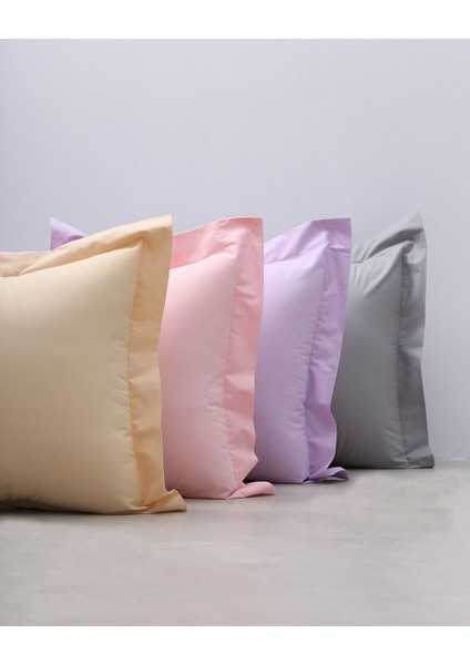 Pamuklu Volanlı Süs Dikişli Açık Pembe 2 Adet 50 x 70 Yastık Kılıfı