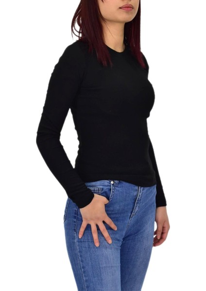 Kadın Düz Renk Vücuda Oturan Uzun Kollu Sweatshirt BGL-ST04209 modelleri