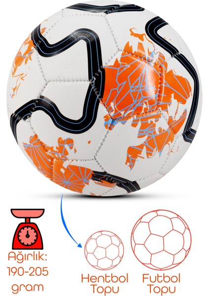Hentbol Topu Renkli Color Soft Katmanlı Çocuk Mini Futbol Topu No:1 Iç Mekan Minik Top F77