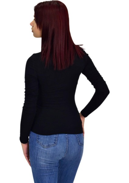 Kadın Düz Renk Vücuda Oturan Uzun Kollu Sweatshirt BGL-ST04296
