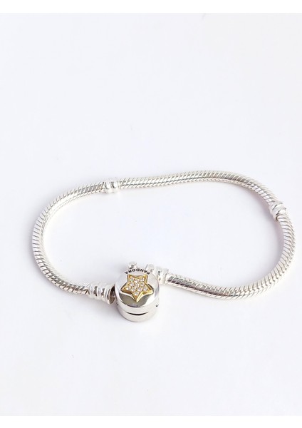 Gümüş P.ndora Işıltılı Shıne Yıldız O Klips Charm Taşıyıcı Kadın Bileklik Sevgililer Günü Hediye fiyatları