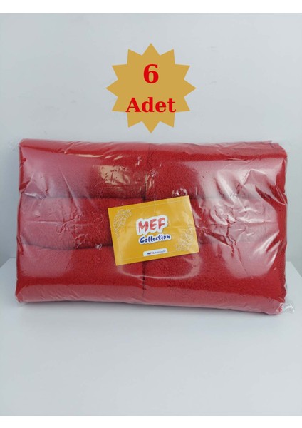 6'lı Kırmızı Mikrofiber Boya Tutmayan Kuaför Havlusu Berber Havlusu - 50 x 90 cm - Leke ve Solmaya Dayanıklı
