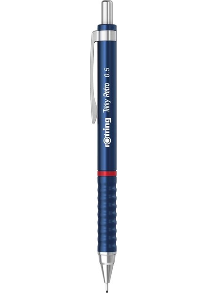 | Tikky Retro Versatil Kalem, 0.5 mm Uç, Metalik Mavi, Ergonomik Tutuş