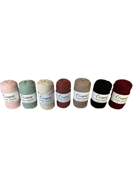 3 Büküm 4mm Makrome ipi (250GR-45M) Pamuk (1 Adet) Siyah