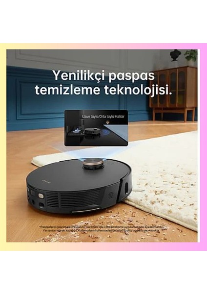 Otomatik Paspas Çıkarma ve Kaldırma, Yıkama ve Kurutma, 7000PA Emiş Gücü Robot Süpürge