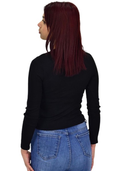 Kadın Uzun Kol Fitilli Body Tişört BGL-ST04231
