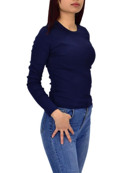 Kadın Uzun Kol Fitilli Body Tişört BGL-ST04231