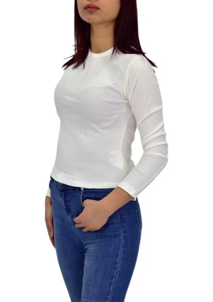 Kadın Uzun Kol Fitilli Body Tişört BGL-ST04231