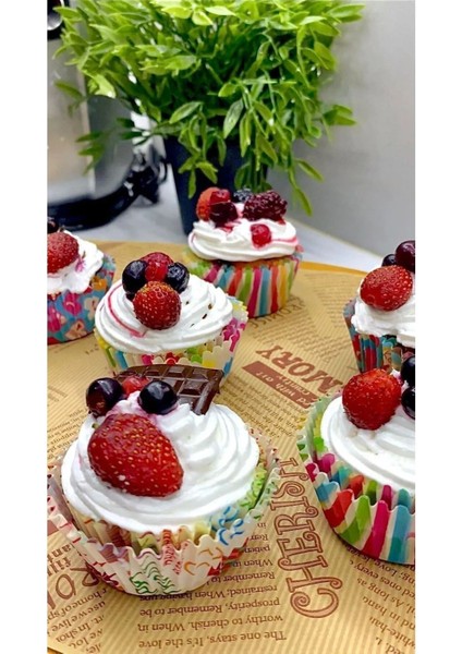 300 Adet Renkli Muffin Cupcake Kalıpları Kek Kapsülü Cupcake Muffin Kağıt Kek Kalıbı