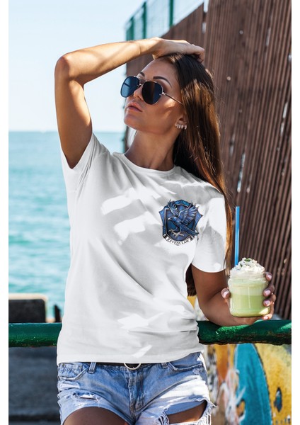 Unisex T-Shirt, Ravenclaw Tasarım Baskılı,Regular, Pamuk, Beyaz T-Shirt No: 00528 fiyatları