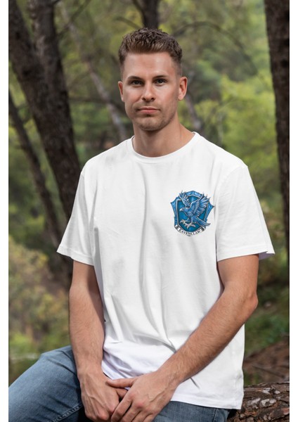 Unisex T-Shirt, Ravenclaw Tasarım Baskılı,Regular, Pamuk, Beyaz T-Shirt No: 00528 modelleri