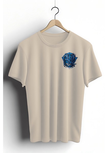 Unisex T-Shirt, Ravenclaw Tasarım Baskılı,Regular, Pamuk,krem T-Shirt No: 00528