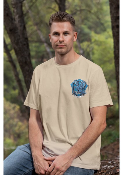 Unisex T-Shirt, Ravenclaw Tasarım Baskılı,Regular, Pamuk,krem T-Shirt No: 00528 modelleri