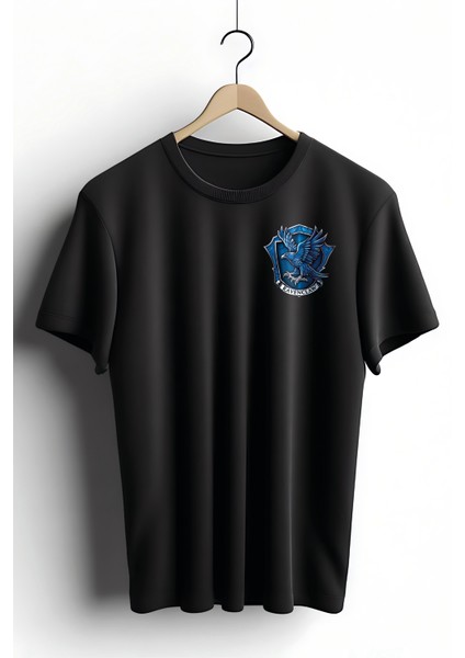 Unisex T-Shirt, Ravenclaw Tasarım Baskılı,oversize, Pamuk, Siyah T-Shirt No: 00528