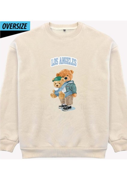 Teddy & Buddy: Şehrin En Havalı Ikilisi! Oversize Sweatshirt Bej