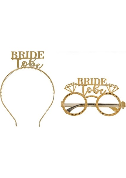 Gold Bride To Be Tac Gözlük Seti Bride To Be Parti Aksesuar Taç Gözlük
