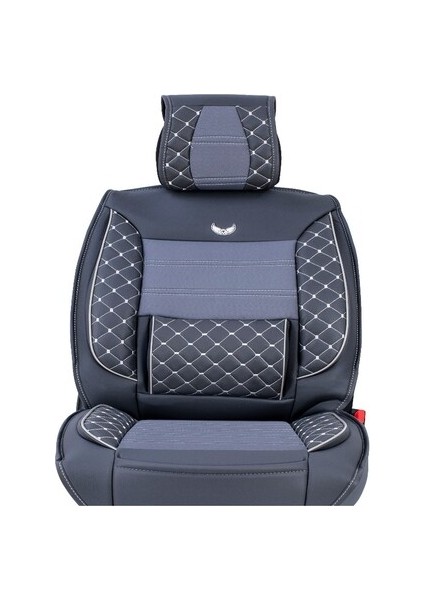 Infiniti EX30D Uyumlu Yarı Deri Oto Koltuk Kılıfı Ön/arka 5'li Set Prime Füme modelleri